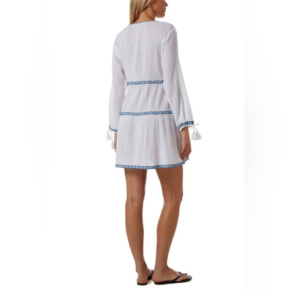 MELISSA ODABASH MILLIE WHITE DRESS Lace-Up Mini - Picture 4 of 13